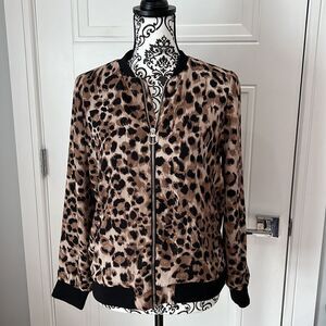 010 SPENSE leopard zip up